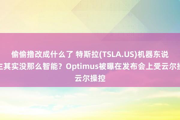 偷偷撸改成什么了 特斯拉(TSLA.US)机器东说念主其实没那么智能？Optimus被曝在发布会上受云尔操控