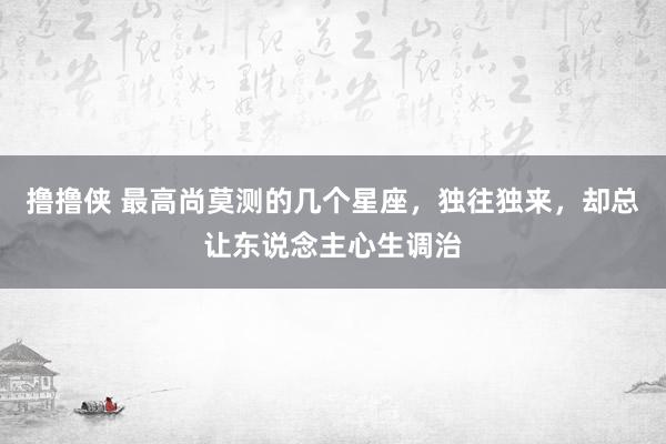 撸撸侠 最高尚莫测的几个星座，独往独来，却总让东说念主心生调治