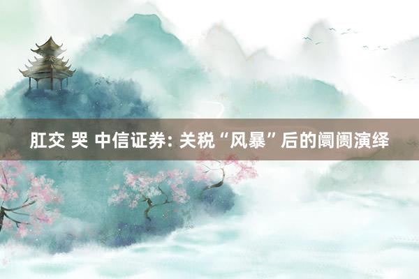 肛交 哭 中信证券: 关税“风暴”后的阛阓演绎