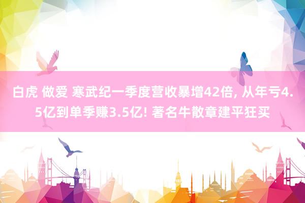白虎 做爱 寒武纪一季度营收暴增42倍， 从年亏4.5亿到单季赚3.5亿! 著名牛散章建平狂买