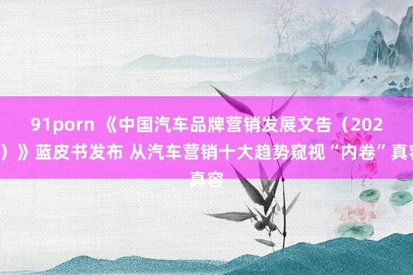 91porn 《中国汽车品牌营销发展文告（2024）》蓝皮书发布 从汽车营销十大趋势窥视“内卷”真容